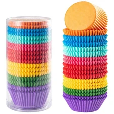 Rainbow Paper Cupcake Liners, 400pcs Colorful Baking Cups