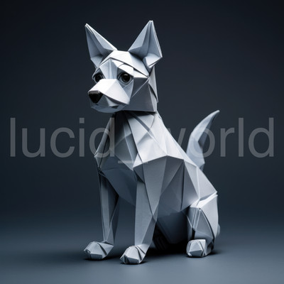 Modern Origami Dog Wall Art Digital File Download Puppy Studio Decor Printable