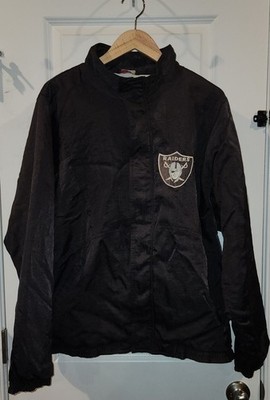 Vintage Oakland Raiders Jacket Mens XLarge Apex One Black Full Zip Spell Out NFL