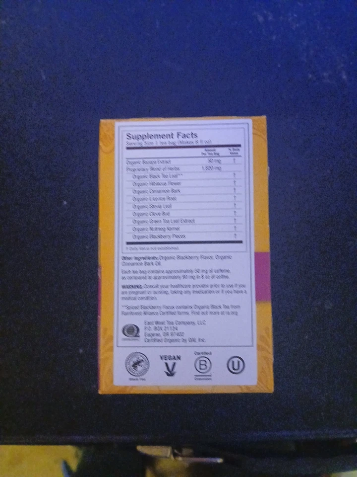 Yogi Tea, Té Verde ESPECIADO MORA FOCUS, Wellness 16 Ct (1 Caja) 11/09/2025 Foto 2 de 4