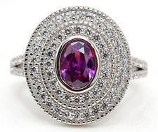 3CT Amethyst  Topaz 925 Solid Sterling Silver Ring Jewelry Sz 8 NB2-6