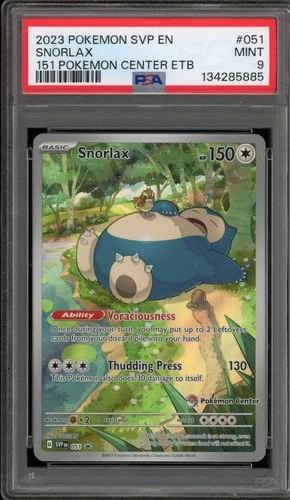 Pokemon Center Stamp Promo Snorlax 151 ETB SVP EN 051 PSA 9 Mint