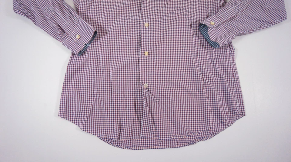Camisa Paul Smith Para Hombre 16" Púrpura Abotonada Manga Larga Cuadros Guinga Negocios Foto 3 de 4