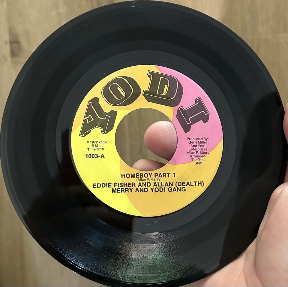 RARE Jazz Psych Funk 45 EDDIE FISHER & ALLAN DEALTH MERRY YODI GANG Homeboy EX* - Image 2 of 4