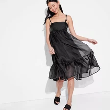 Women's Organza Midi Babydoll Dress - Wild Fable