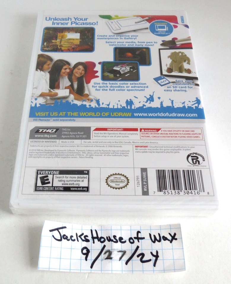 NOS FACTORY SEALED MINT NINTENDO Wii U DRAW STUDIO VIDEO GAME 2010 THQ