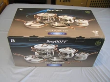 BergHOFF Ouro Gold 11Pc 18/10 Stainless Steel Cookware Set, Rose Gold Handles