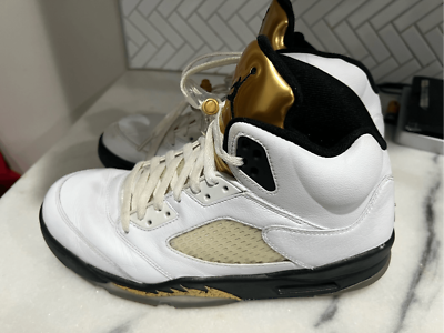 Nike Air Jordan 5 Retro Olympic 2016 White Gold Black 136027-133 