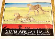 VTG 1989 STANS AFRICAN HALLS MUSEUM OF YORK COUNTY ROCK HILL, SC POSTER! 25x19