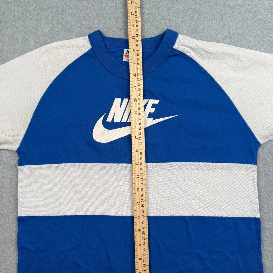 Редкая винтажная футболка NIKE с надписью Swoosh Ringer 70-е 80-е спортивная одежда оранжевый ярлык размер M - Изображение 4 из 4