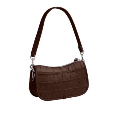 ❤️Coach Swinger 20 Embossed Croc LH/Maple Leather Shoulder