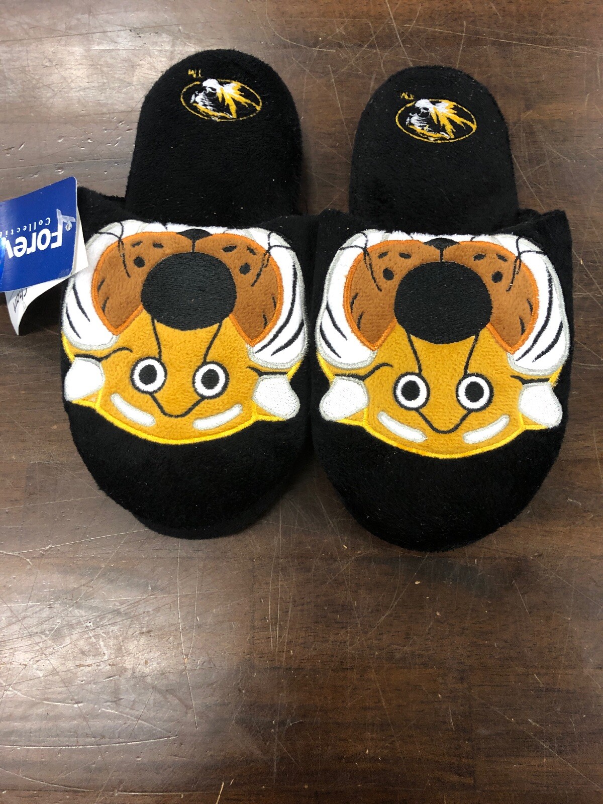 PANTOFOLA D’ORO NUOVE pantofole Forever Collectibles University of Missouri per giovani taglia L 5 6