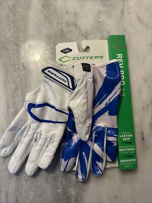 Cutters Rev Pro 3.0 C-Tack Ultimate Grip White Sport Football Gloves Adult XL