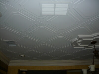 Decorative White Ceiling Tile Styrofoam 20''x20'' Glue UP - R8W Enea On SALE