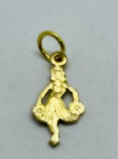 Cheerleader Charm Gold Tone 1/2  New One Sided