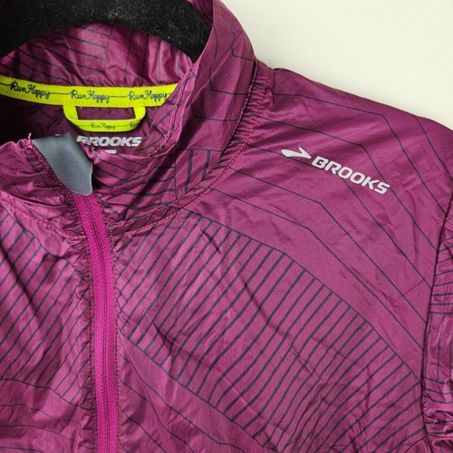 BROOKS Lightweight Running Jacket Womens M Outdoors Hiking Zip Pockets High Neck - Picture 16 of 24