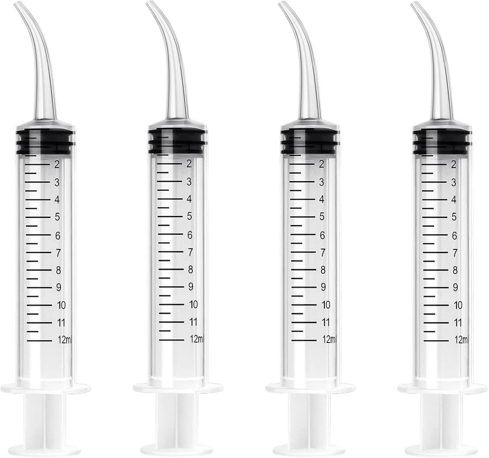 JOYSKY 4 Stück Dental Spritzen 12 ml Dental Spritze Transparent Kunststoff mit