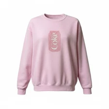 Gildan Heavy Blend Long Sleeve Round Neck Pink I Need Diet Coke Sweatshirt L New