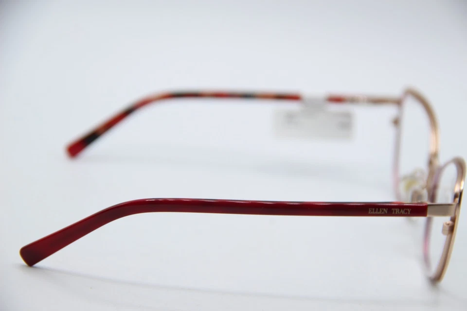 ELLEN TRACY MACAU WINE GOLD GUNMETAL AUTHENTIC DESIGN EYEGLASSES 51-17 - Image 4 of 4