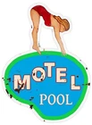 Vintage Style Metal Sign Motel Pool 25x34 Made USA