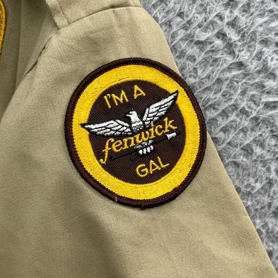 Vintage 1979 Fly Fishing Shirt Women's Brown Twill Patches Embroidered Champion - Image 4 of 4