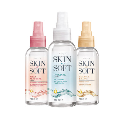 Avon Skin So Soft 3-Pack Dry Oil Body Spray Original Silky Moisture Glow 150ml