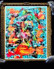 ORIGINAL ABSTRACT IMPRESSIONIST FINE ART 16x20 READY  TO HANG SIGNED PAINTING