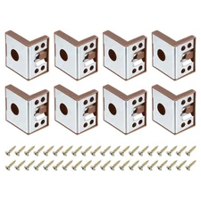 8 Pcs Plastic Corner Brace, 43x50x33mm Angle Bracket with Screws, Reddish Brown