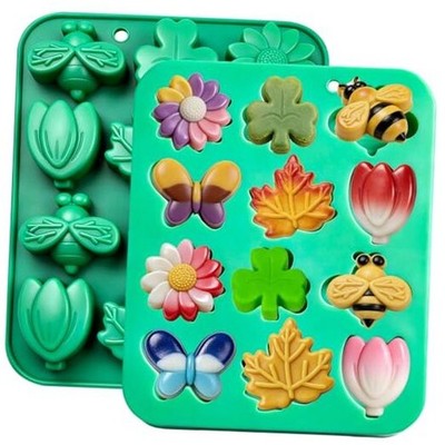 2 Pack Spring Baking Mold Set, St Patrick s Day Easter Silicone Molds Shamrock