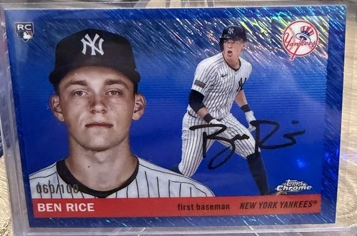 2025 Topps Chrome Platinum - Ben Rice Blue Shimmer /100 (RC) Yankees