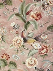 P KAUFMANN PASSERINE PAVILLION BLUSH PINK GREEN BIRD FLORAL FABRIC BY YARD 54"W