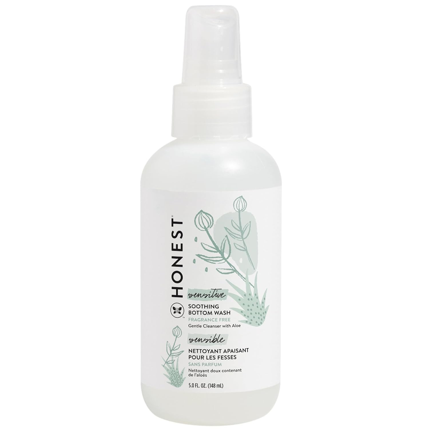 Honest Company Soothing Baby Bottom Wash 5 oz Aloe Non-Irritating Cleanser New