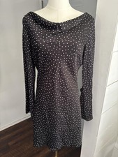 Reformation Dress Womens M Black Polka Dot Boat Neck Bell Sleeve Mini Whimsical