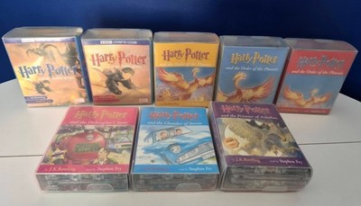 Harry Potter UNABRIDGED Audio Cassettes Books 1-5 Set Cover To Cover Stephen Fry