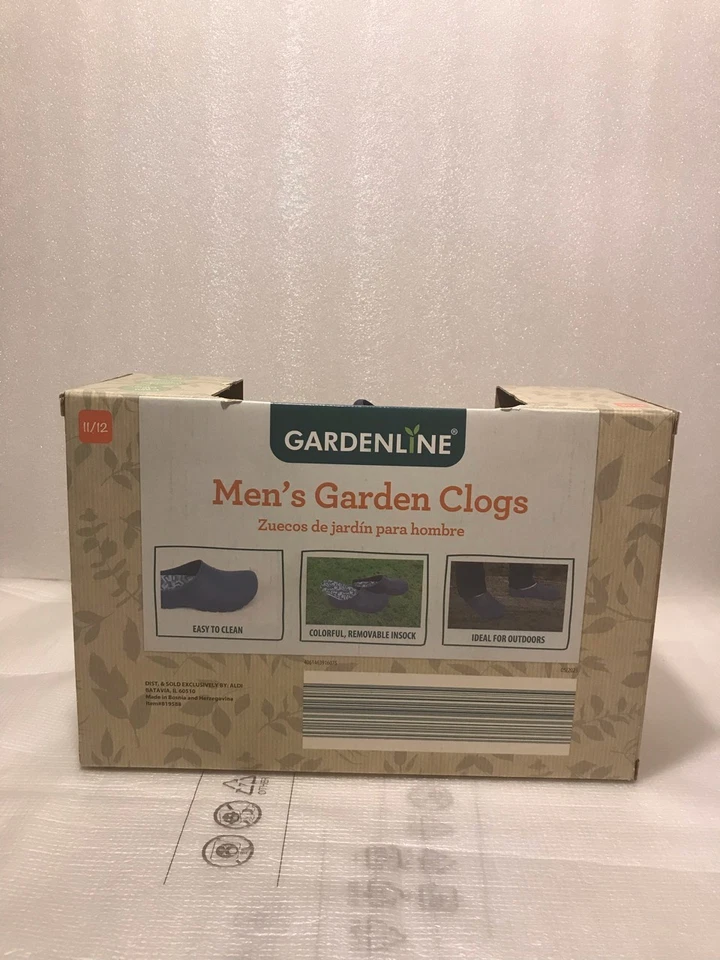 Новый! Мужские садовые сабо Gardenline со съемной вставкой, темно-синие - размер: 11/12 - Изображение 2 из 3