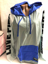 Victoria's Secret Pink Anorak Windbreaker Quarter Zip Hoodie Jacket Colorblock