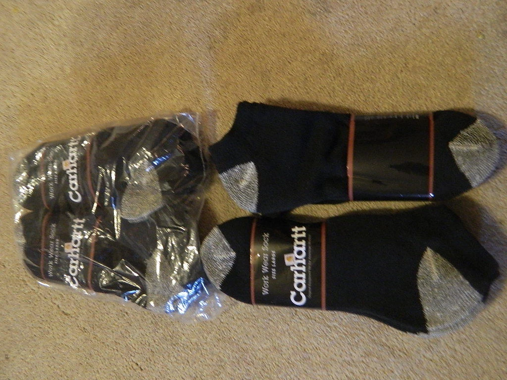Work Wear by Carhartt socks 12 pairs no show black w/grey toe/heel size Large
Opens in a new window 
