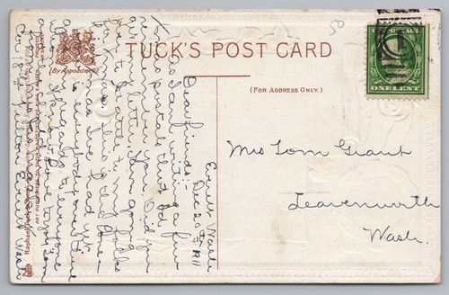 Postcard A Happy New Year Greeting Time Steals Our Years Embossed Tucks Posted - Picture 2 of 2