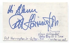 Pat Harrington Jr Signed 3x5 Index Card Autographed Signature One Day At A Time