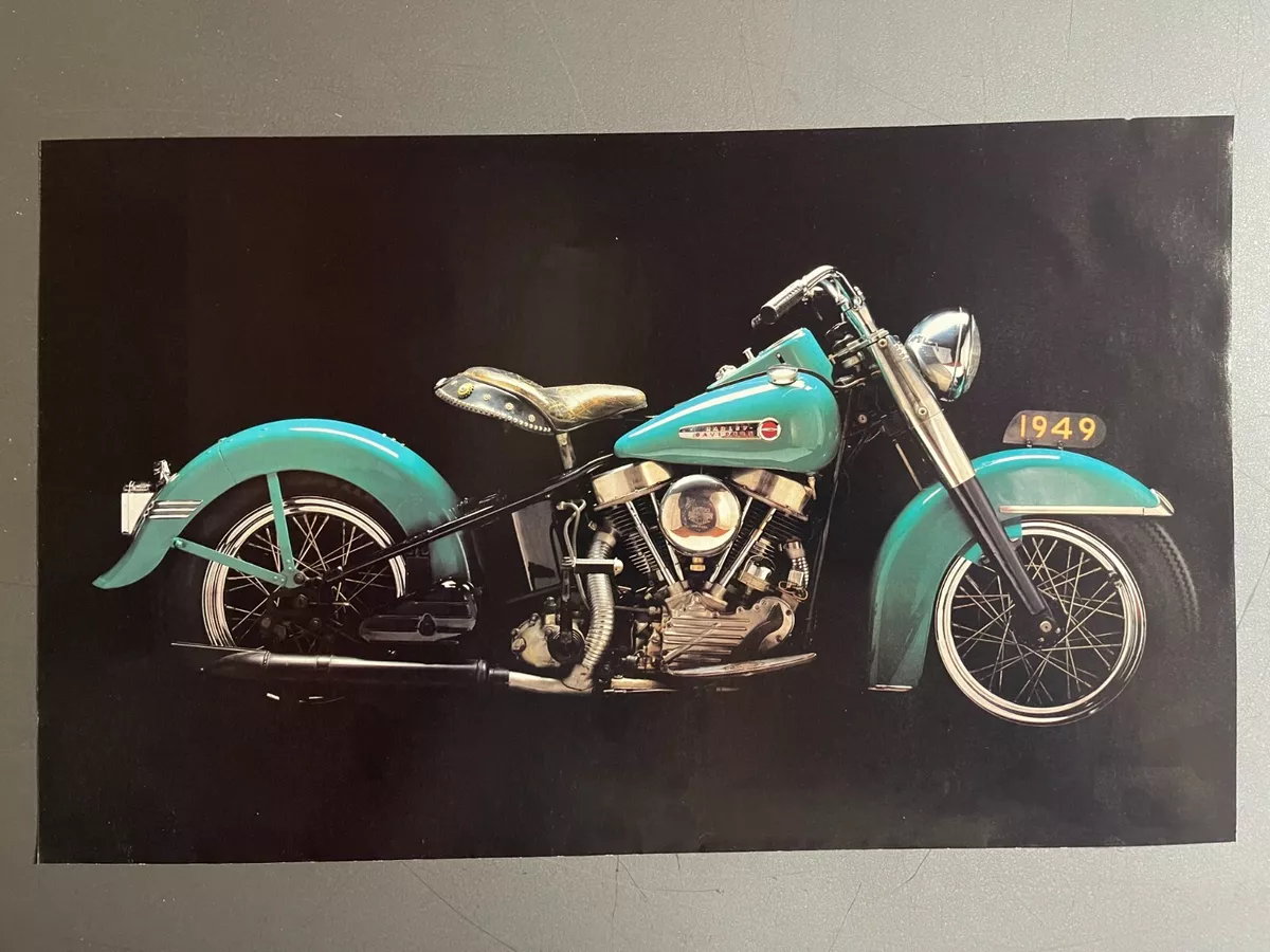 1949 Harley Davidson FL Motorcycle Picture Print RARE Awesome