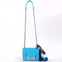 Genuine Love Moschino Shoulder Handbag Scarf Chain Pvc Strap Dust Bag Genuine Love Moschino Shoulder Handbag Scarf Chain Pvc Strap Dust Bag
