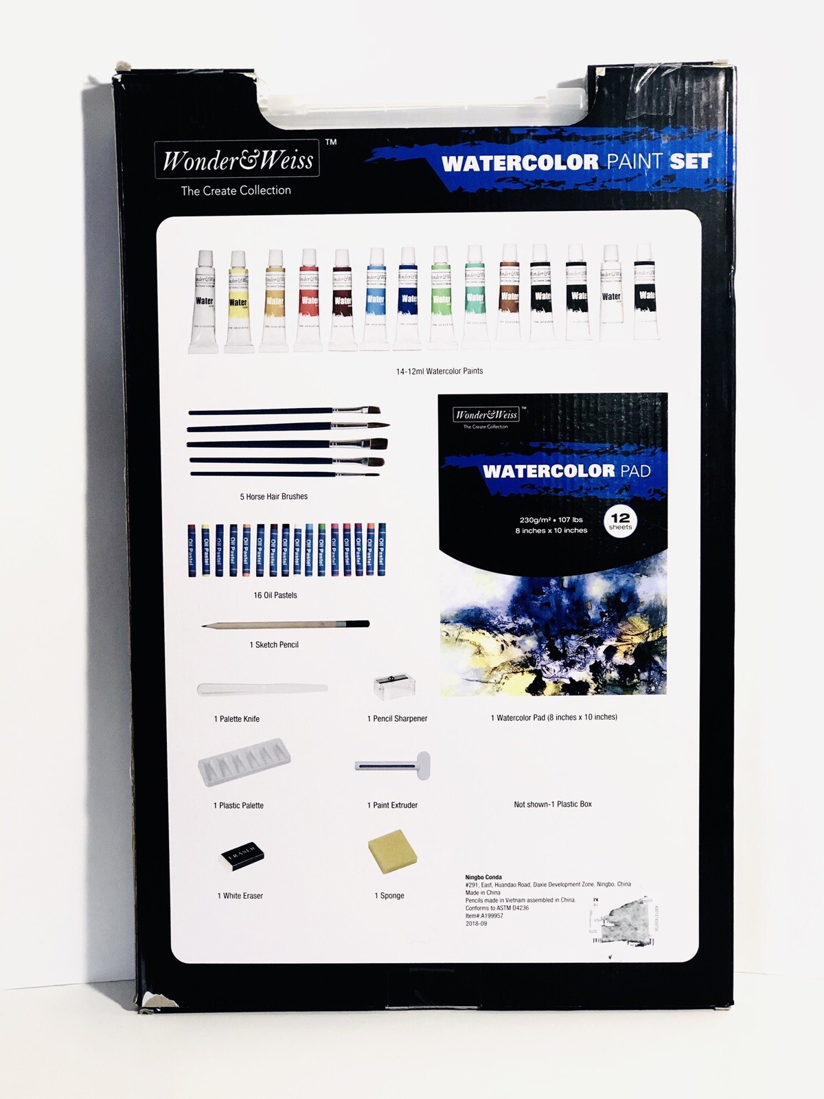 Brand New Wonder & Weiss 14/12ml Watercolor, 16 Oil Pastel Paint Set 44