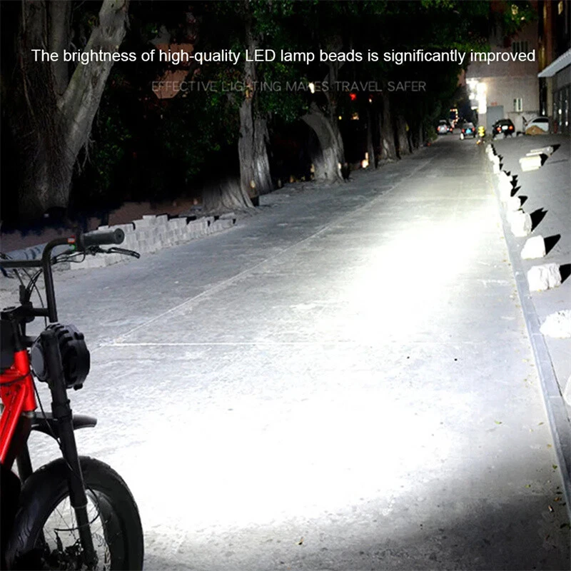 2 in 1 36V-48V E-Bike Front Light Headlight with Horn for Electric Bike Scooter - Image 3 of 4