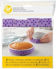 Wilton BAKE-EVEN STRIPS ~ 6 Strips ~ New!
