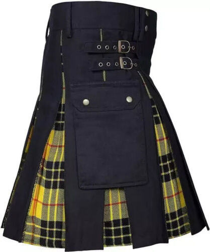 Falda escocesa híbrida moderna de algodón y tartán Kilts utilitaria para hombre Kilts para hombre - Imagen 36 de 37