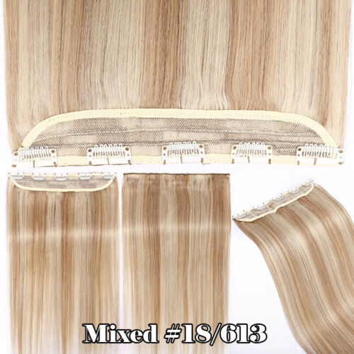 Extension Capelli Umani One Piece Clip In Remy 100% Mezza Testa Piena Balayage 100gr - Foto 34 di 43