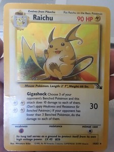 Pokémon TCG - Raichu 14/62 - Fossil Unlimited - Rare - Holo Unlimited [NM]