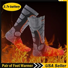Winter Electric Heated Super Warm Socks Rechargeable Battery Women Men Feet 3.7v