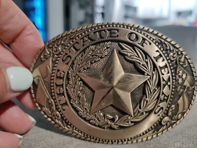 TONY LAMA State Series BRASS BUCKLE TEXAS Belt Buckle | eBay display picture 1
