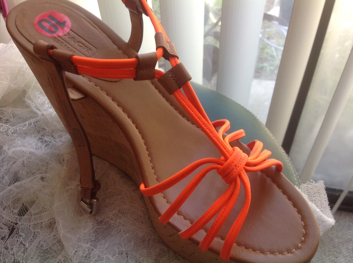 coach neon sandals